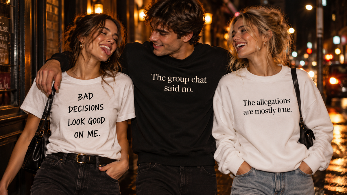 Bad decisions look good on me. tee worn on a night out