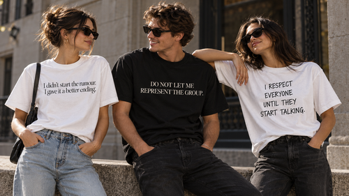 Do not let me represent the group. tee worn on a night out